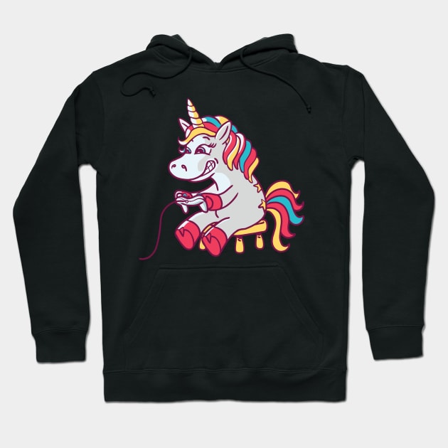 Cute Unicorn Gamer Gift Idea Birthday Video Game Merch Hoodie by Popculture Tee Collection